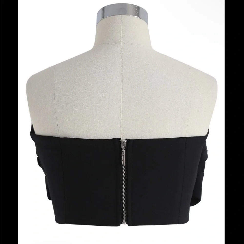 Chicwish | Womens Black Strapless Twisted Sweet Knot Bustier Top - Size S - Picture 3 of 12